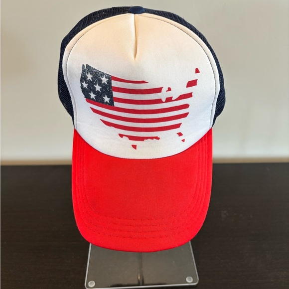 USA Trucker Flag Hat - Red, White, and Blue - Picture 1 of 4